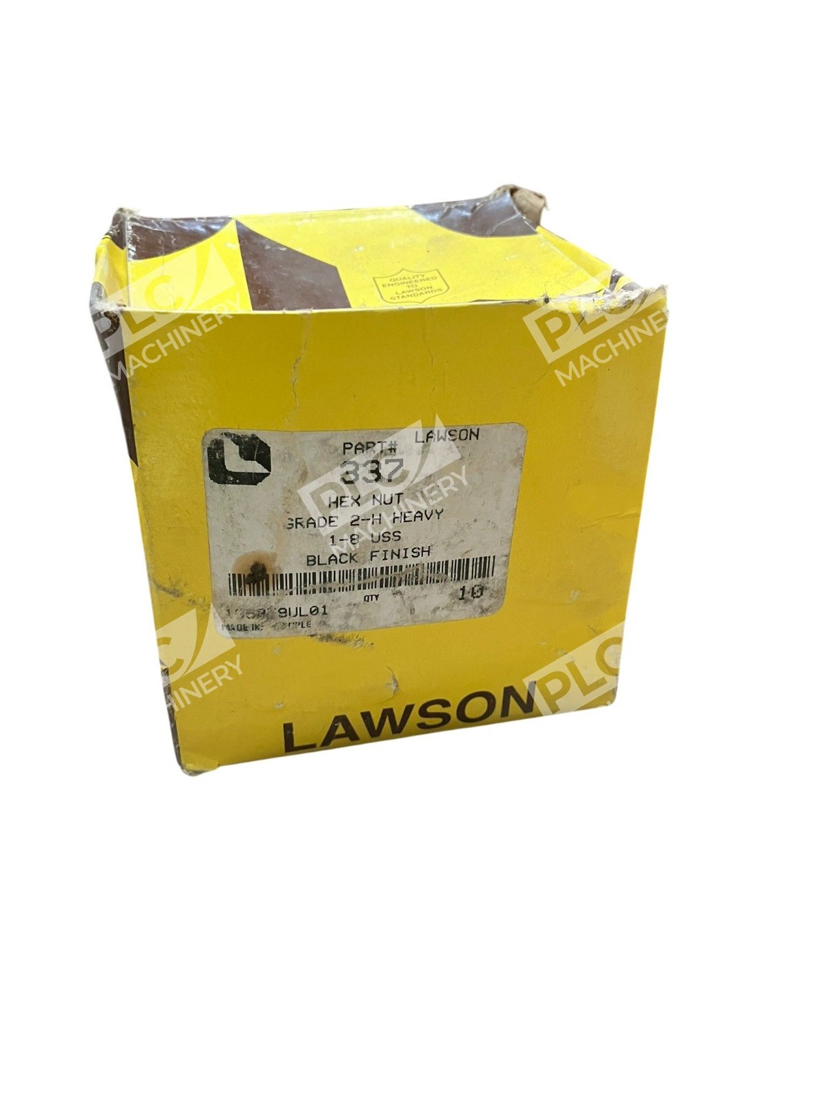 Lawson 337 Heavy Hex Nut 1"-8 USS Grade 2H Alloy Steel Black finish Box of 10