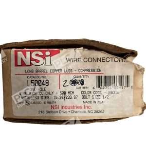 NSI Industries 1/2" Long Barrel Copper Lugs Wire Connector L50048 (Box of 2)