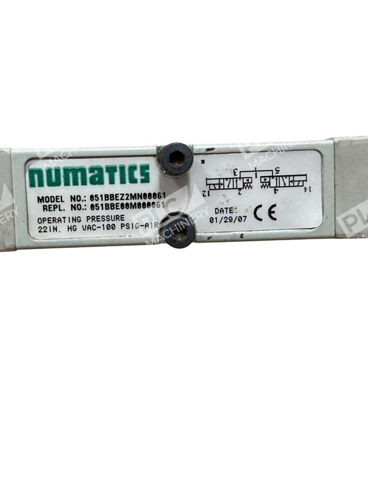 Numatics 051BBEZ2MN00061 Pneumatic Valve 22inHg-100PSI Air Spool & Sleeve Design - Image 3