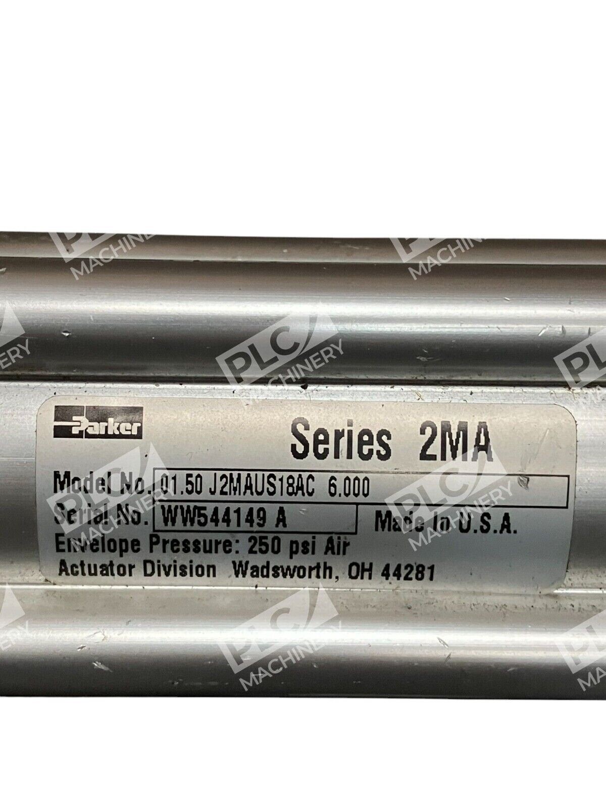 Parker 1.5x6 Series 2MA Pneumatic Cylinder 01.50 J2MAUS18AC 6.000 - Image 3