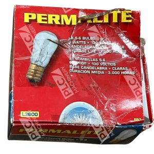 Permalite S 6 6W 130V 25 Pretested Bulbs Candelabra Base Clear L3600