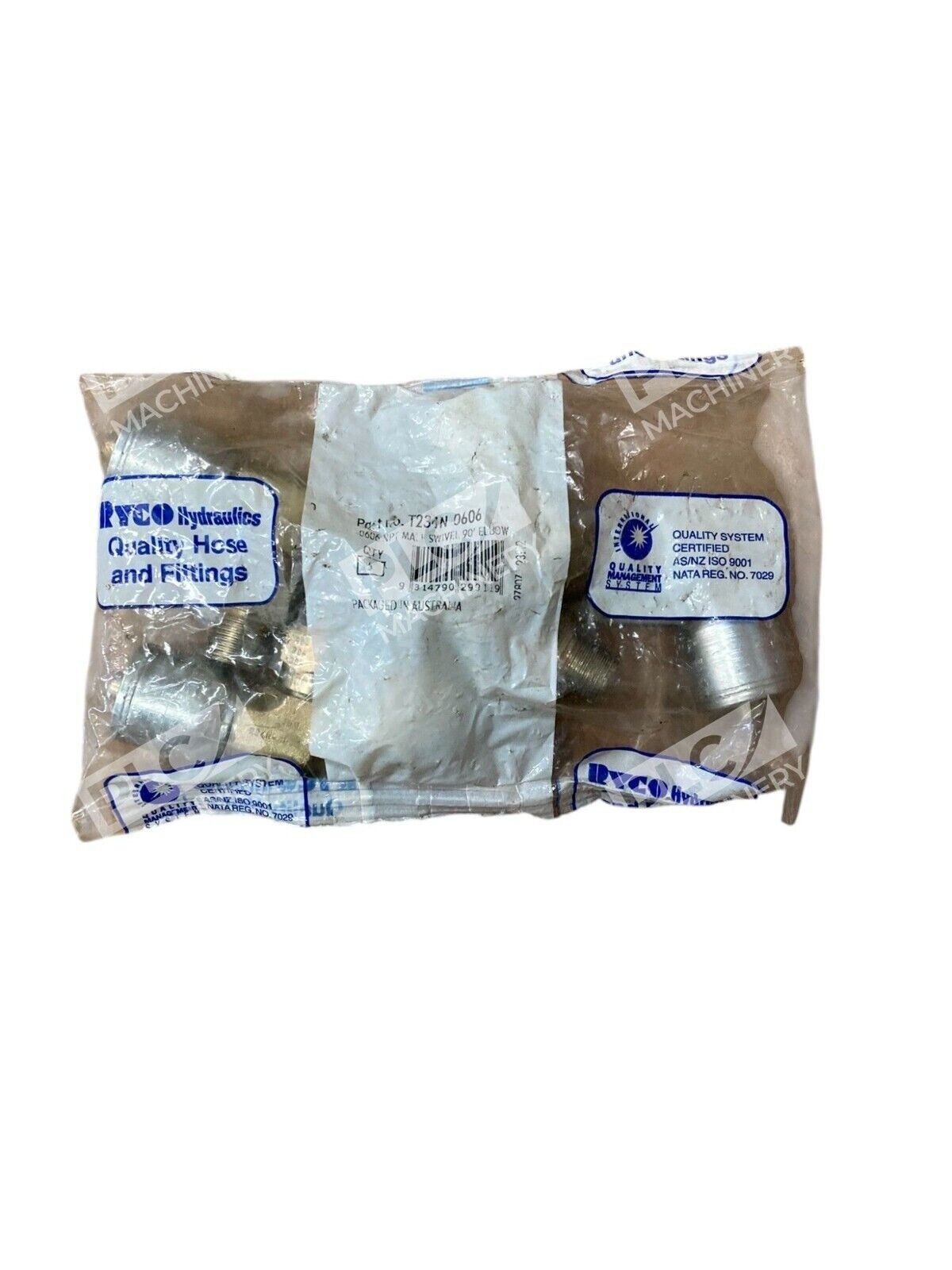 Ryco Hydraulics -0606 NPT Male Swivel 90 Elbow T234N-0606 (Bag of 5)