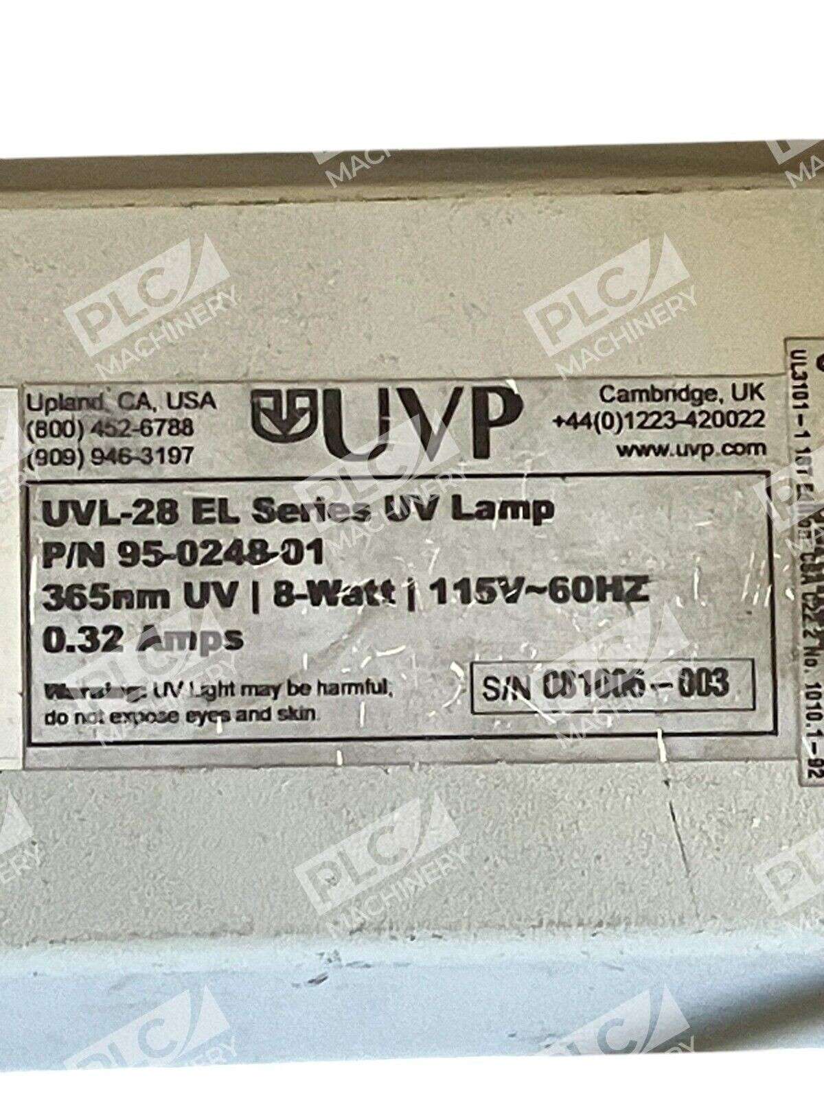 UVP 0.32A 365nm UV 8W 115V 60Hz UVL-28 EL Series UV Lamp 95-0248-01 - Image 3