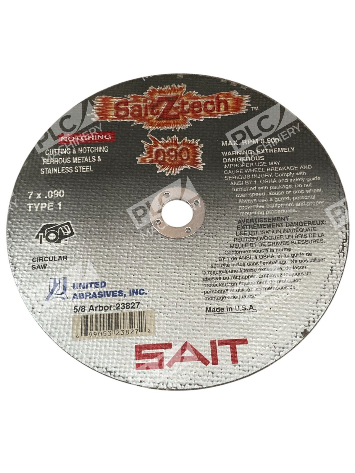United Abrasives SAIT TM7x0.090x5/8Z-Tech Type 1 Cut Off Wheel 23827 (Box of 25) - Image 4