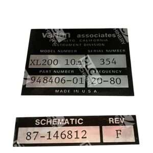 Varian Associates 948406 01 87 146812 Rev F 20 80Hz 354 XL200 10mm 226630144263