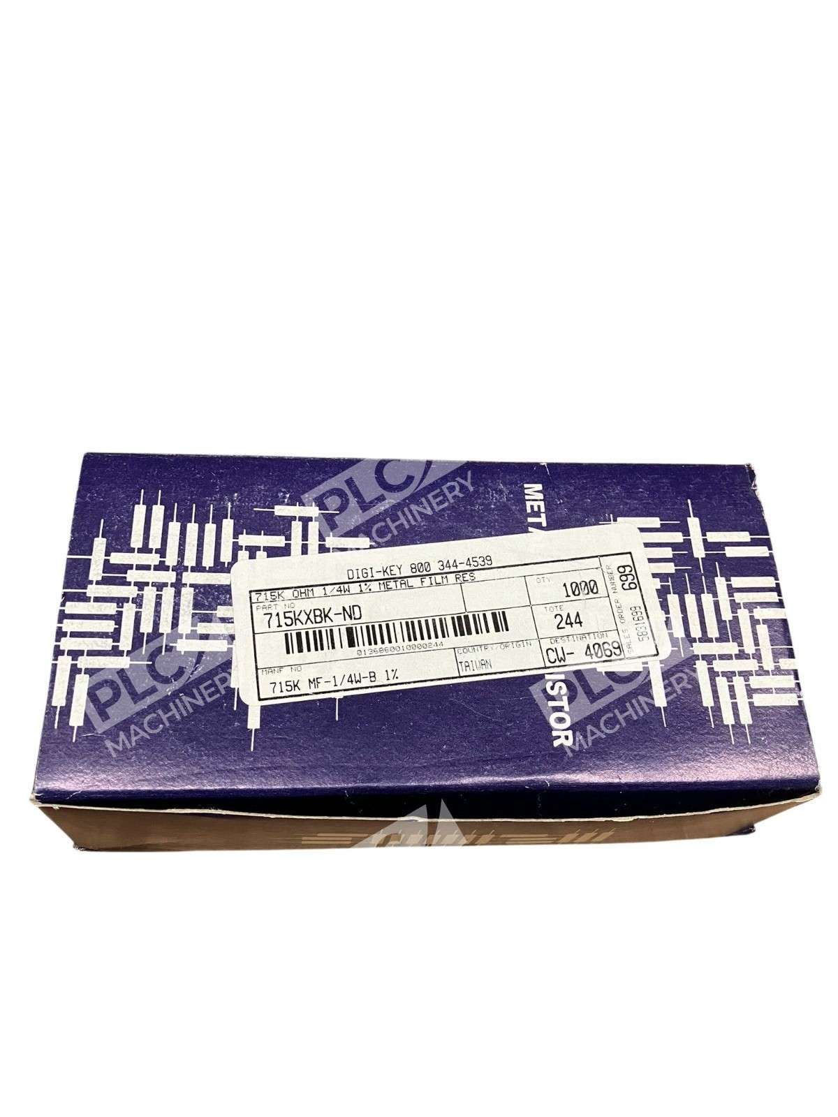 Yaego 715K MF-1/4W-B-1% Metal Film Resistors Axial 715KΩ 1/4W 1% One Box of 600