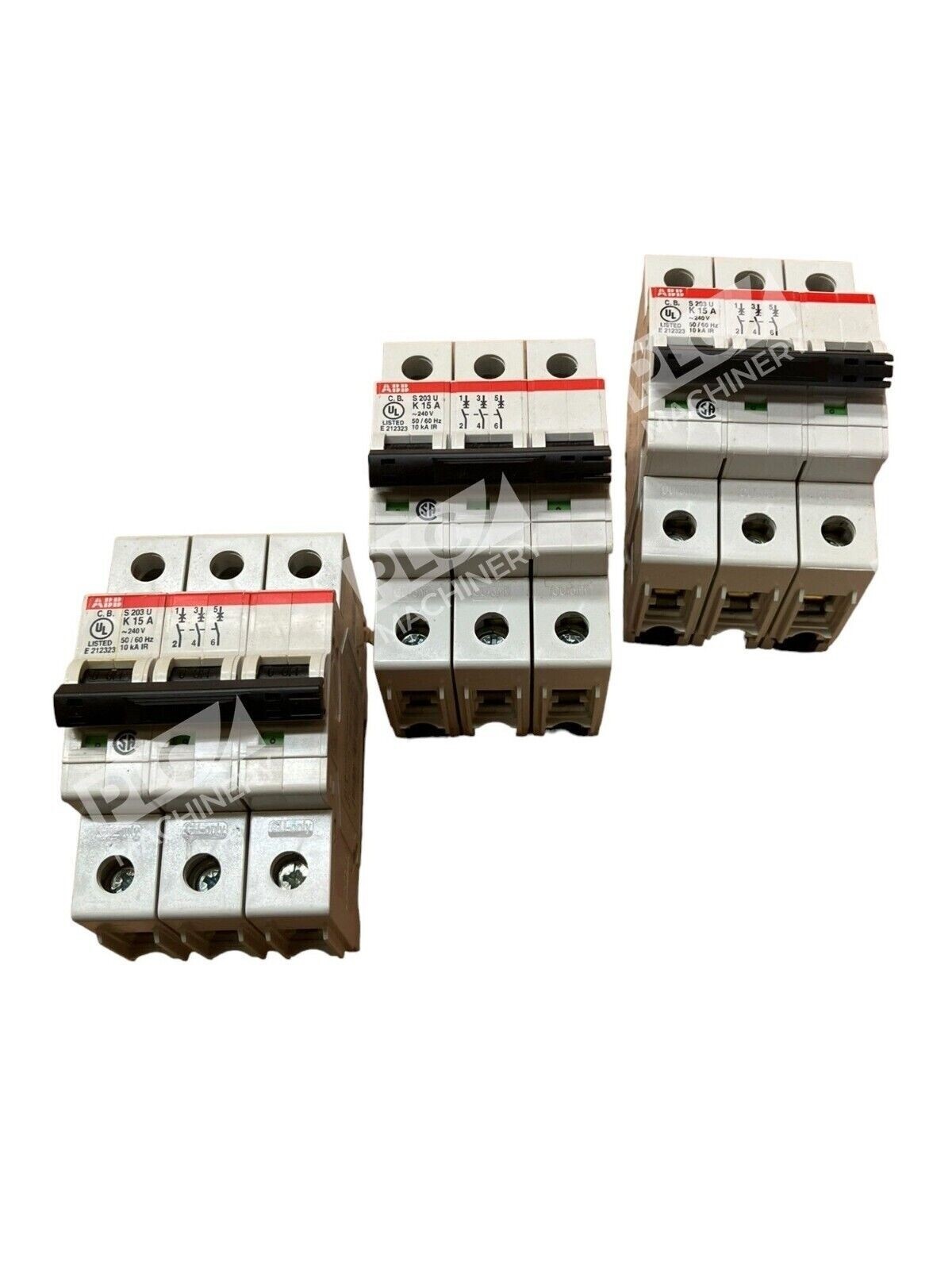 ABB S203UK15A 3 Pole Circuit Breaker (lot of 3)