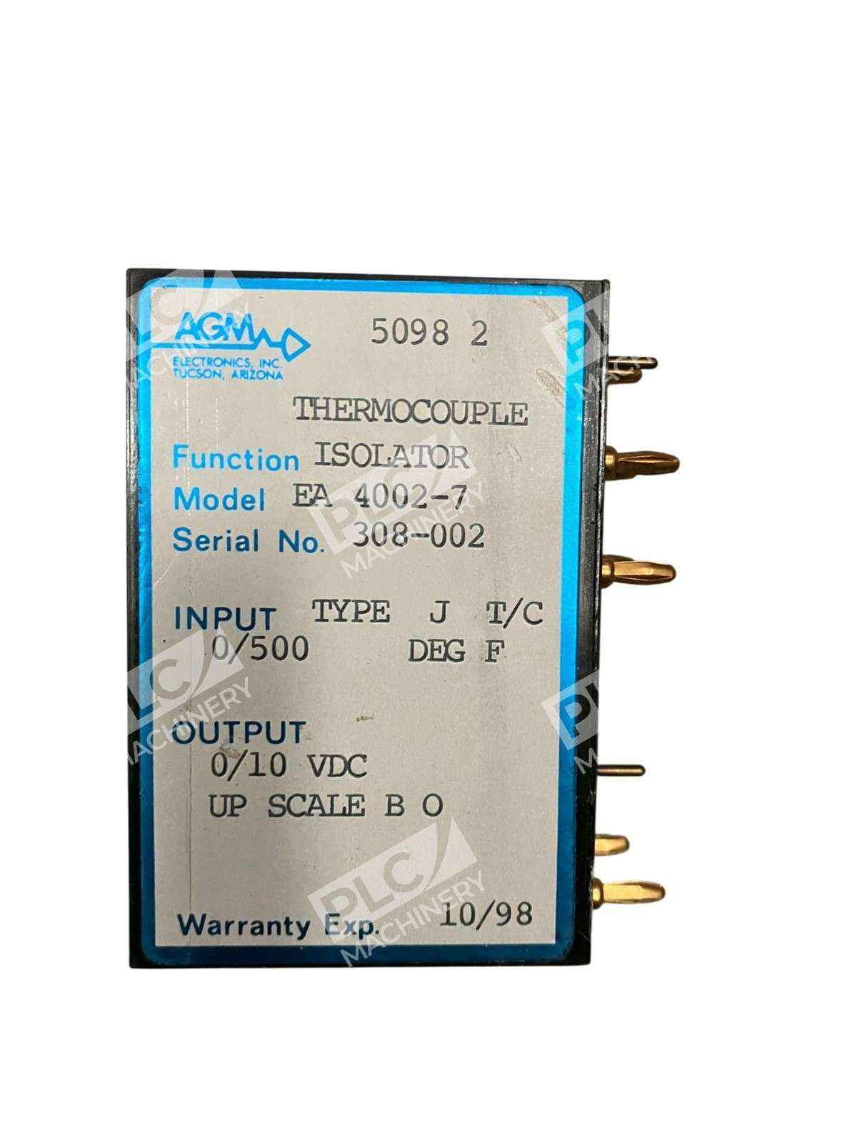 AGM Electronics EA 4002-7 Thermocouple Isolator Type J 0–500°F 0–10V Output - Image 5