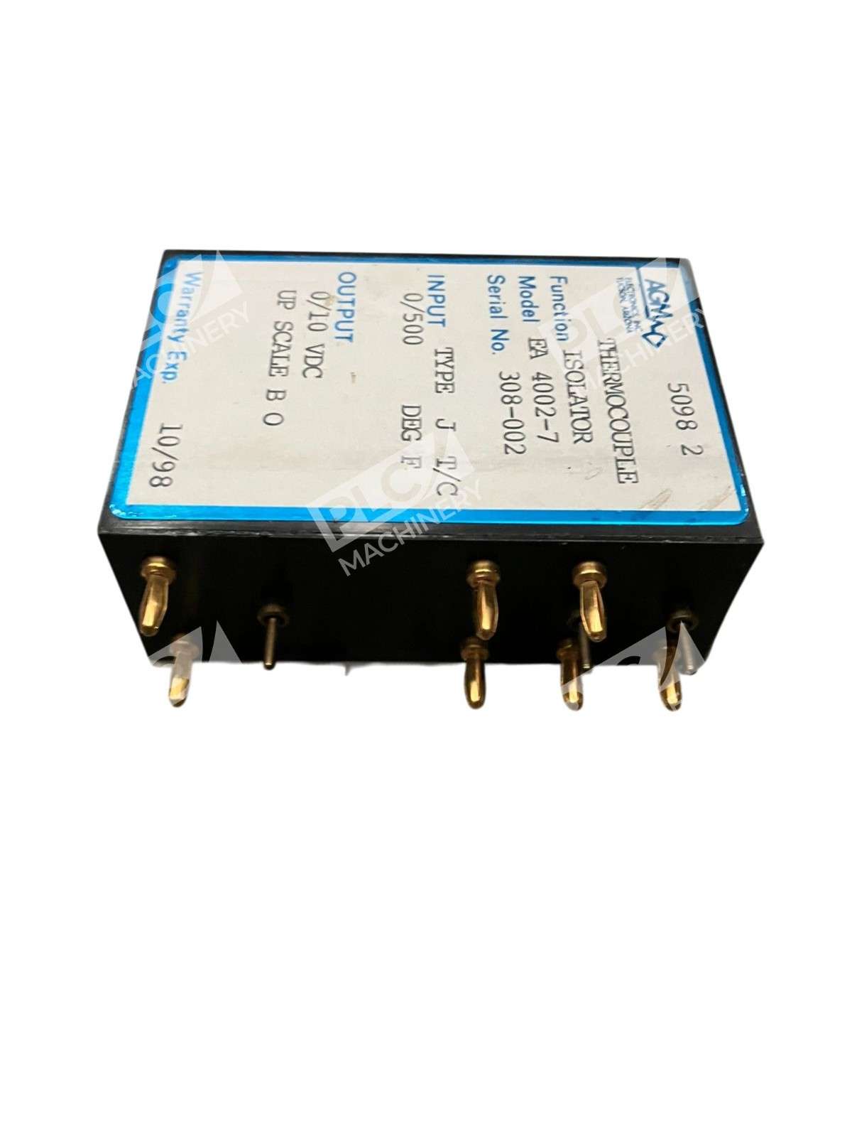 AGM Electronics EA 4002-7 Thermocouple Isolator Type J 0–500°F 0–10V Output