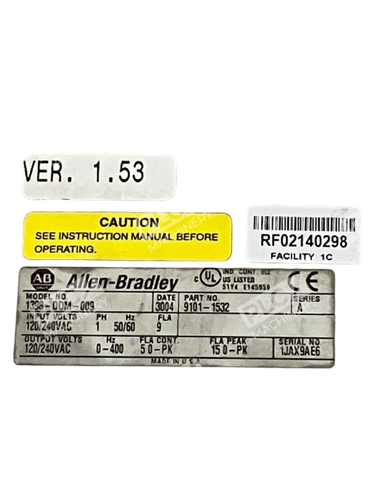 Allen Bradley Ultra Series Indexing Servo Drives 9101-1532 1398-DDM-009 /A - Image 3