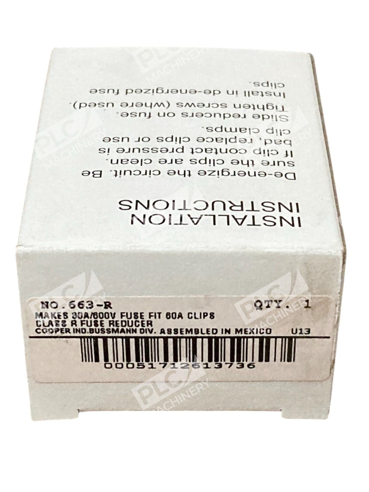 Cooper Bussmann Class R 30A/600V Fuse Fit 60A Clip Fuse Reducer 663-R - Image 3