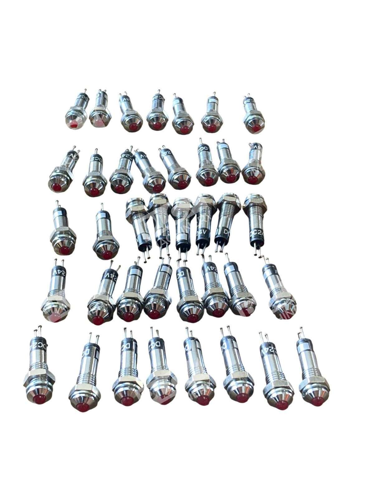 DC 24V Red LED Indicator Pilot Light Panel Mount Metal Signal Lamp Lots of 39