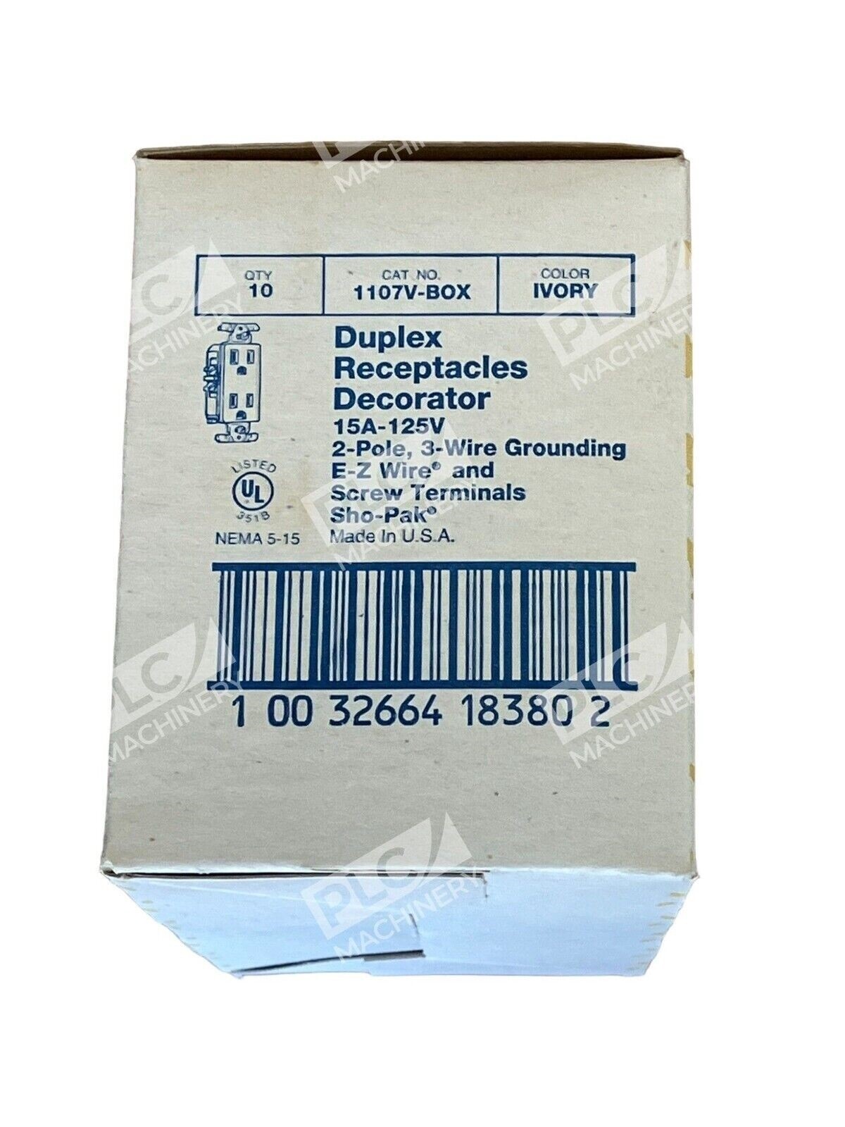 Eagle 1107V-BOX Duplex Receptacles Decorator 2-Pole 3-Wire Grounding (Box of 10) - Image 4