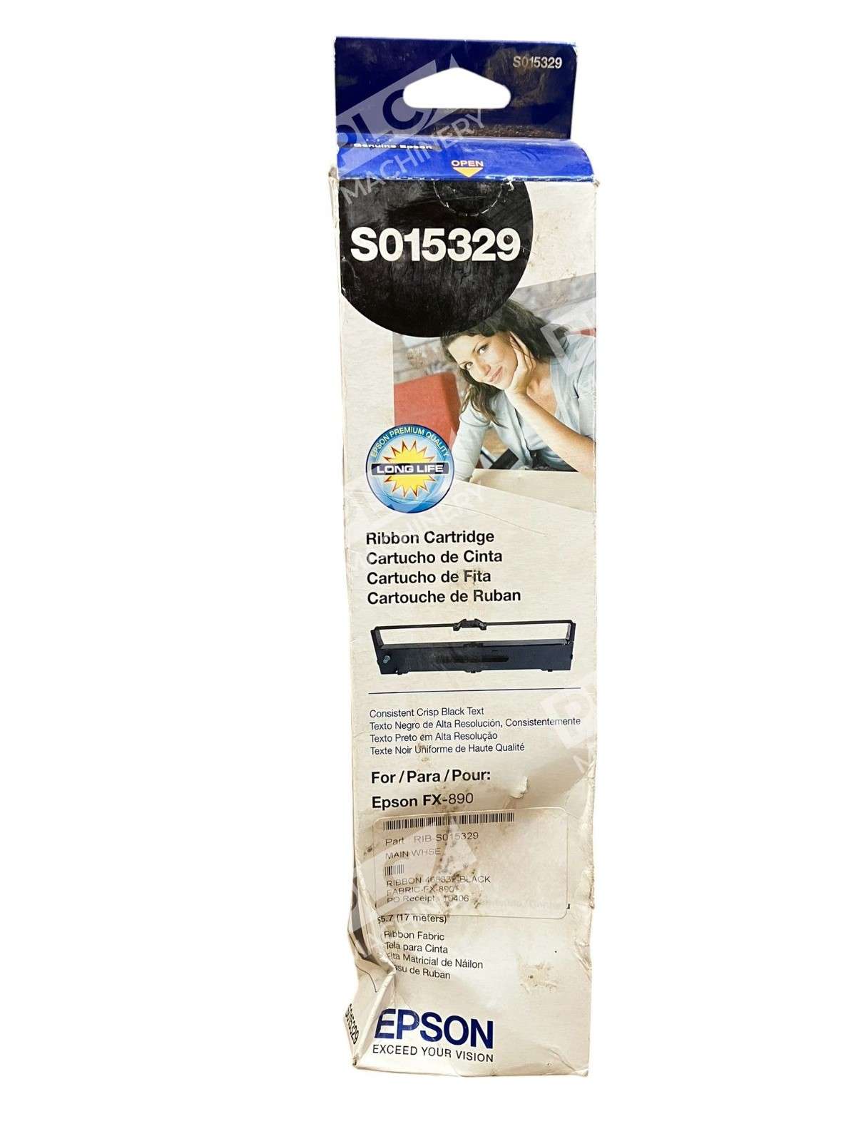 Epson S015329 Black Fabric Ribbon Cartridge FX-890