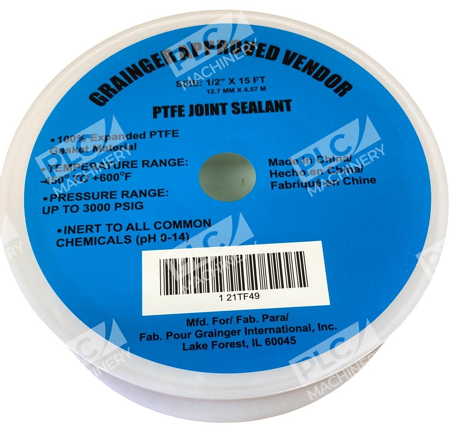 Grainger Approved Vendor 1/2"X15FT 12.7mmX4.57mm PTFE Joint Sealant 21TF49 - Image 5