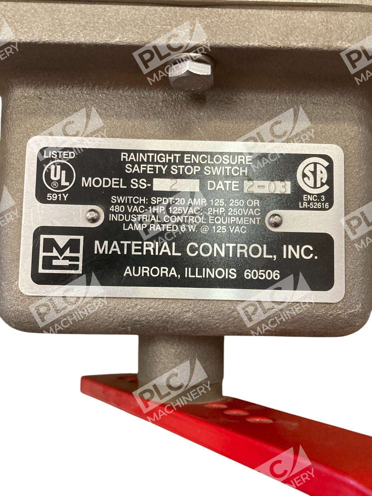 Material Control SS-2 Raintight Enclosure Safety Stop Switch - Image 3