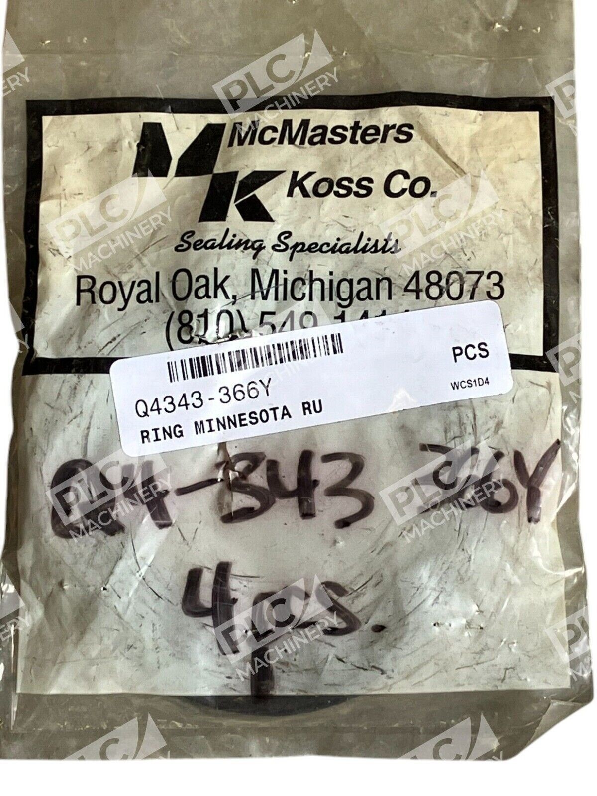 McMasters Koss Sealing Specialist Ring Q4343-366Y (bag of 4) - Image 3