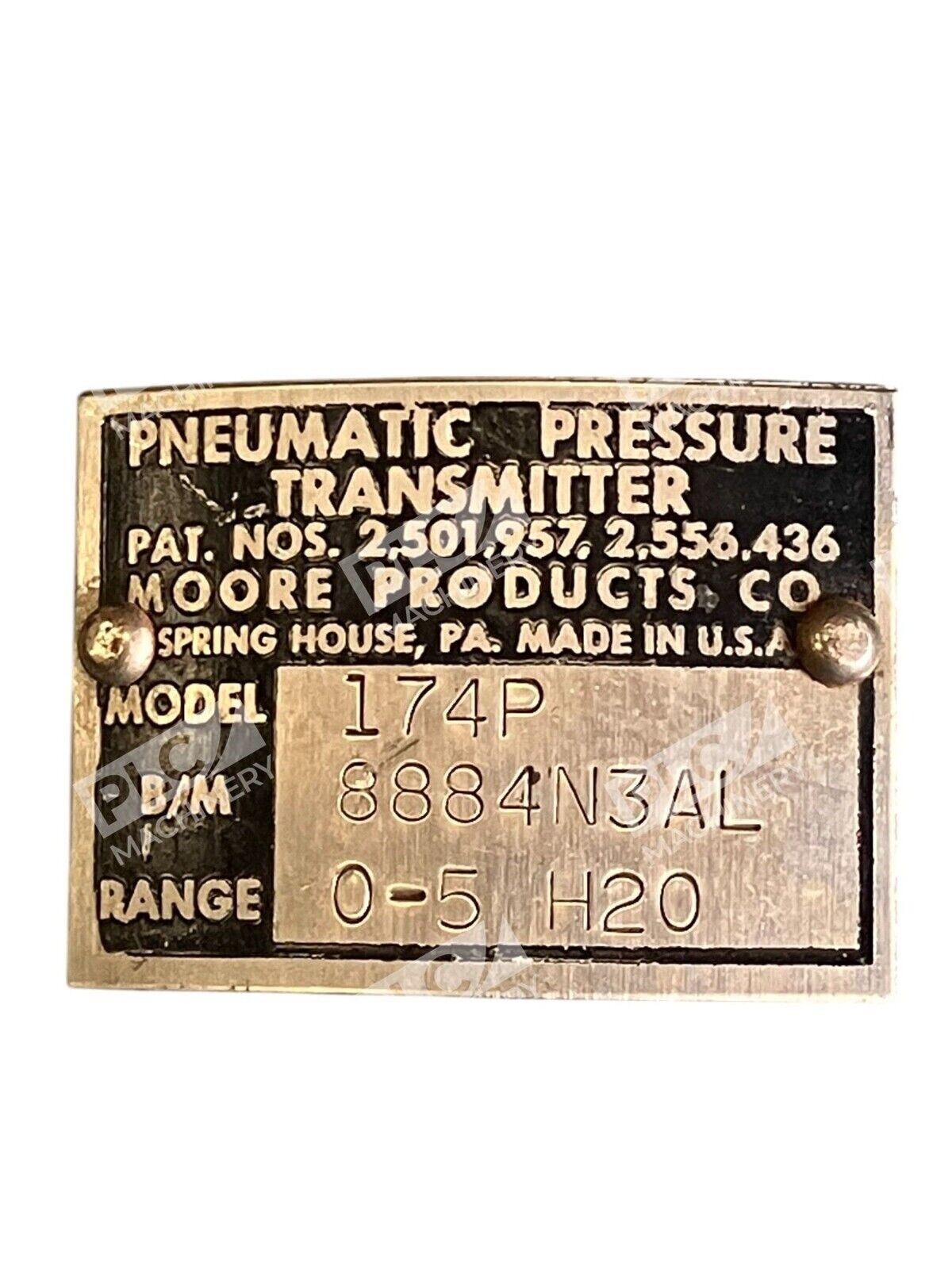 Moore Products 8884N3AL 0-5 H20 Pneumatic Pressure Transmitter 174P - Image 6