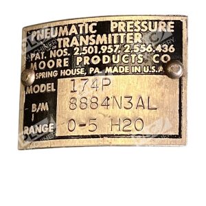 Moore Products 8884N3AL 0 5 H20 Pneumatic Pressure Transmitter 174P 226466677154