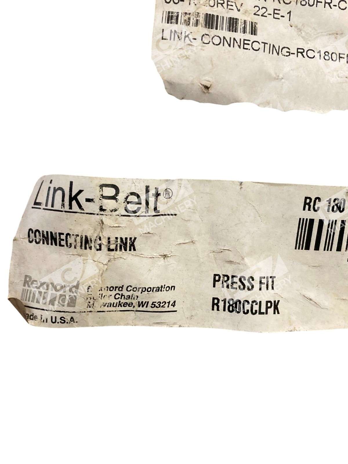 Rexnord Link-Belt RC180 Connecting Link Press Fit Master Link - Image 3
