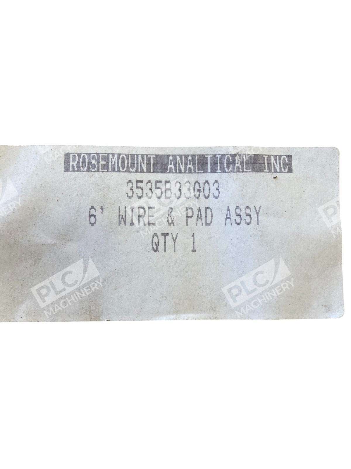 Rosemount Analytical 3535B33G03 6ft Wire & Pad Assembly - Image 3