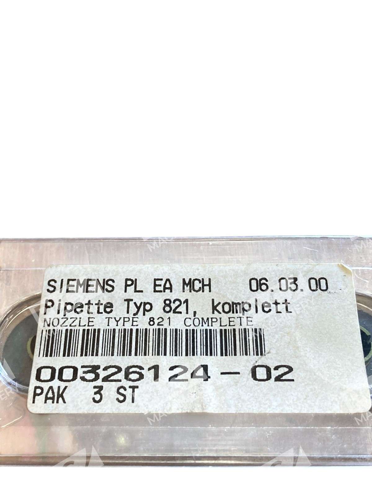 SIEMENS 00326124 Pipette Typ 821 Komplett