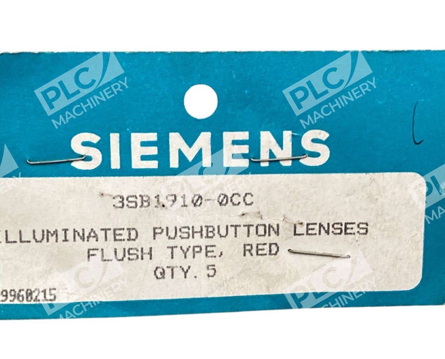 Siemens Red Flush Type Illuminated Pushbutton Lenses 3SB1910-0CC (Bag of 5) - Image 4