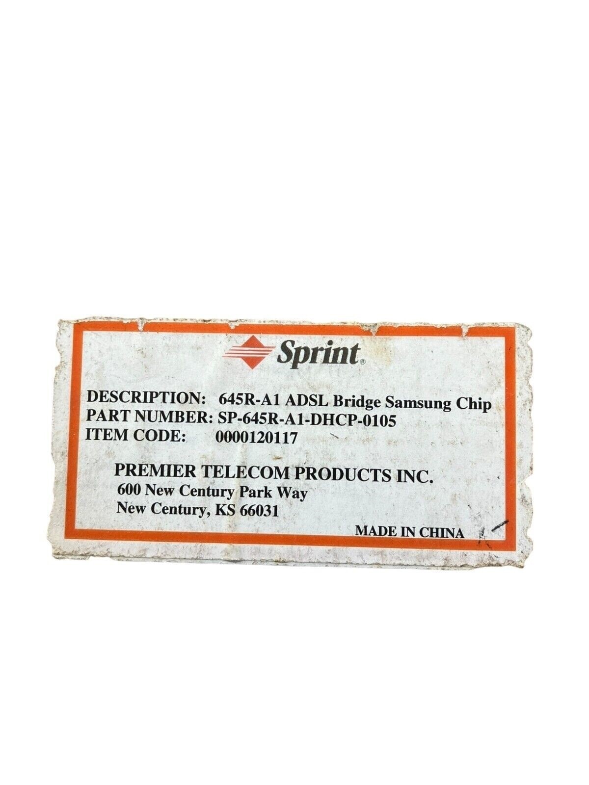 Sprint SP-645R-A1-DHCP-0105 645-A1 ADSL Bridge Samsung Chip SP-645R-A1-8/35 - Image 3