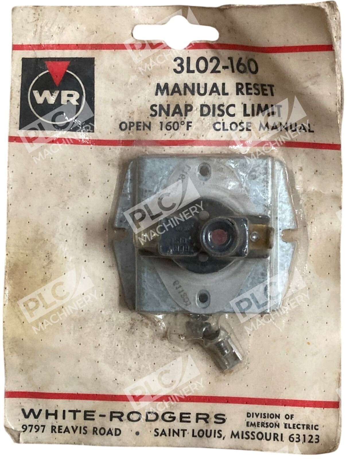White Rodgers WR Open 160F Close Manual Manual Reset Snap Disc Limit 3L02-160