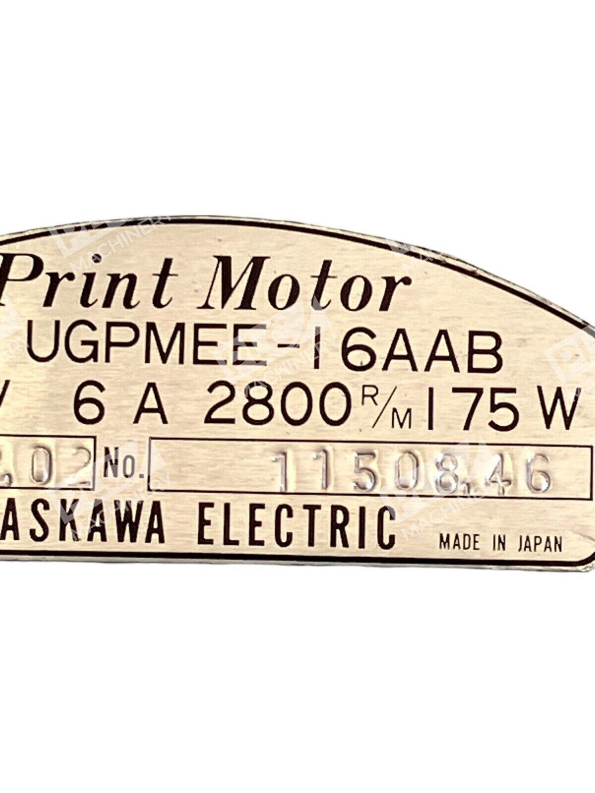 Yaskawa Print Motor 41VDC 6A 2800R/M 175W Type UGPMEE-I6AAB - Image 5