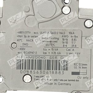 Allen Bradley 4A 2 Pole Circuit Breaker 1489 M2D040 D 227030108025