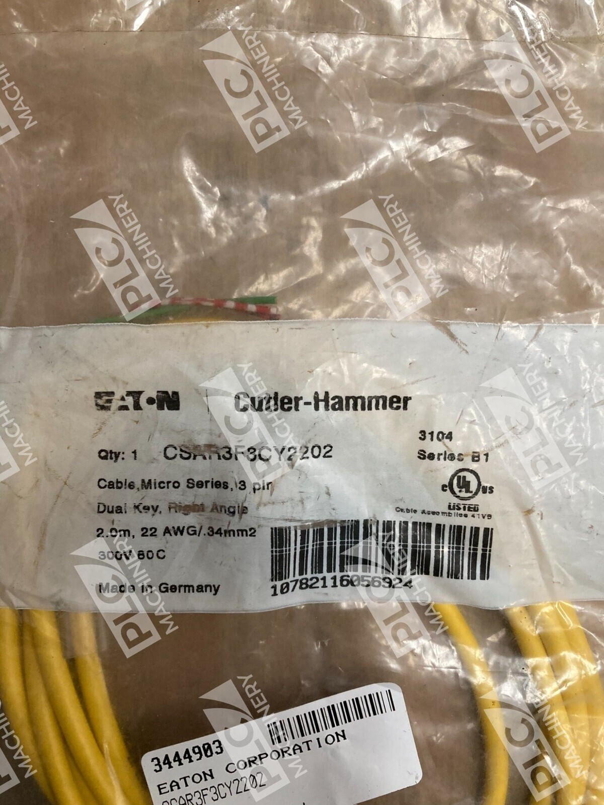 Eaton Cutler Hammer 2m 22AWG/34mm2 Micro Series 3 Pin Cable CSAR3F3CY2202 - Image 3