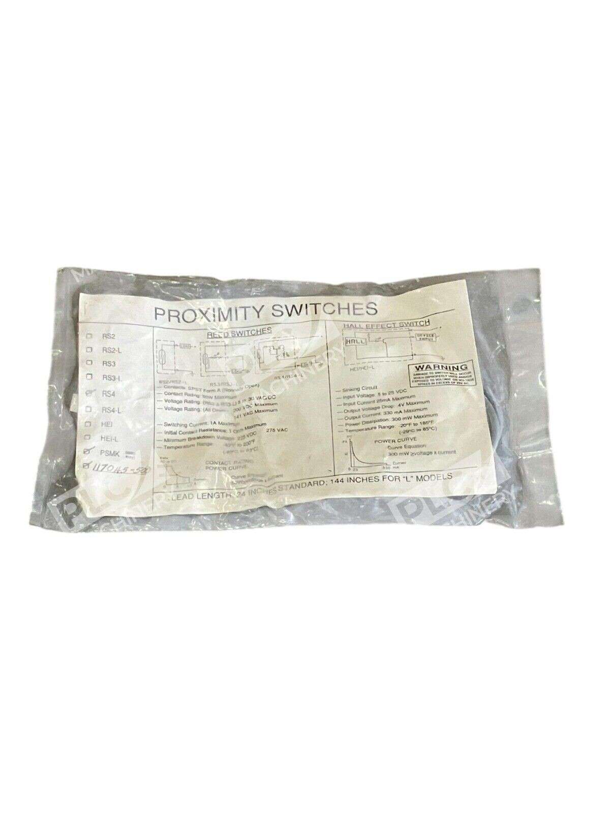 Humphrey 117045-500 Reed Proximity Switch 24" Lead RS4-PSMK