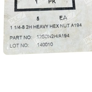 LM 1 14 8 ASTM A194 2H Heavy Hex Nut High Strength Alloy Steel 125DN2HA194 297992029565