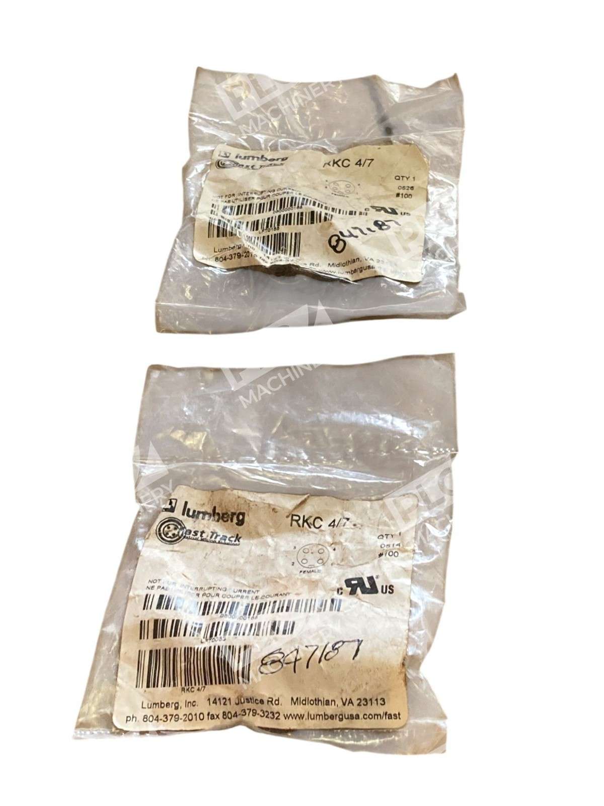 Lot of 2 Lumberg RKC 4/7 Wireable Connector