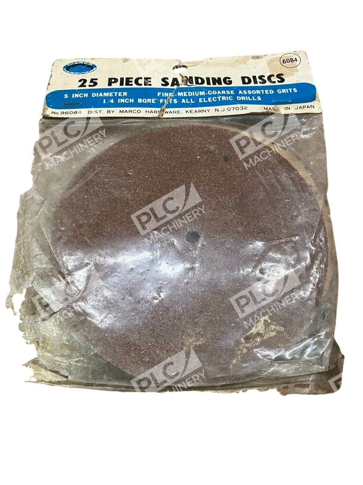 Marco Hardware 6084 5" Diameter 1/4" Bore Sanding Discs 96084 (Pack of 25)