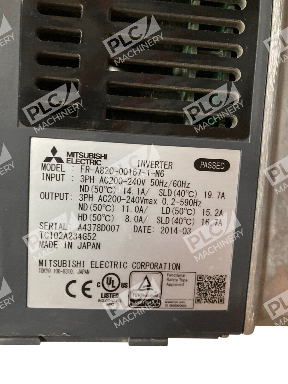 Mitsubishi A800 Variable Frequency Drive FR-A820-00167-1-N6 - Image 3
