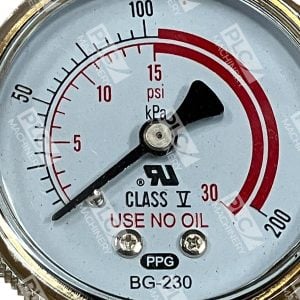 PPG Class V 0 30PSI 0 200kPa Pressure Gauge BG 230 226915589315