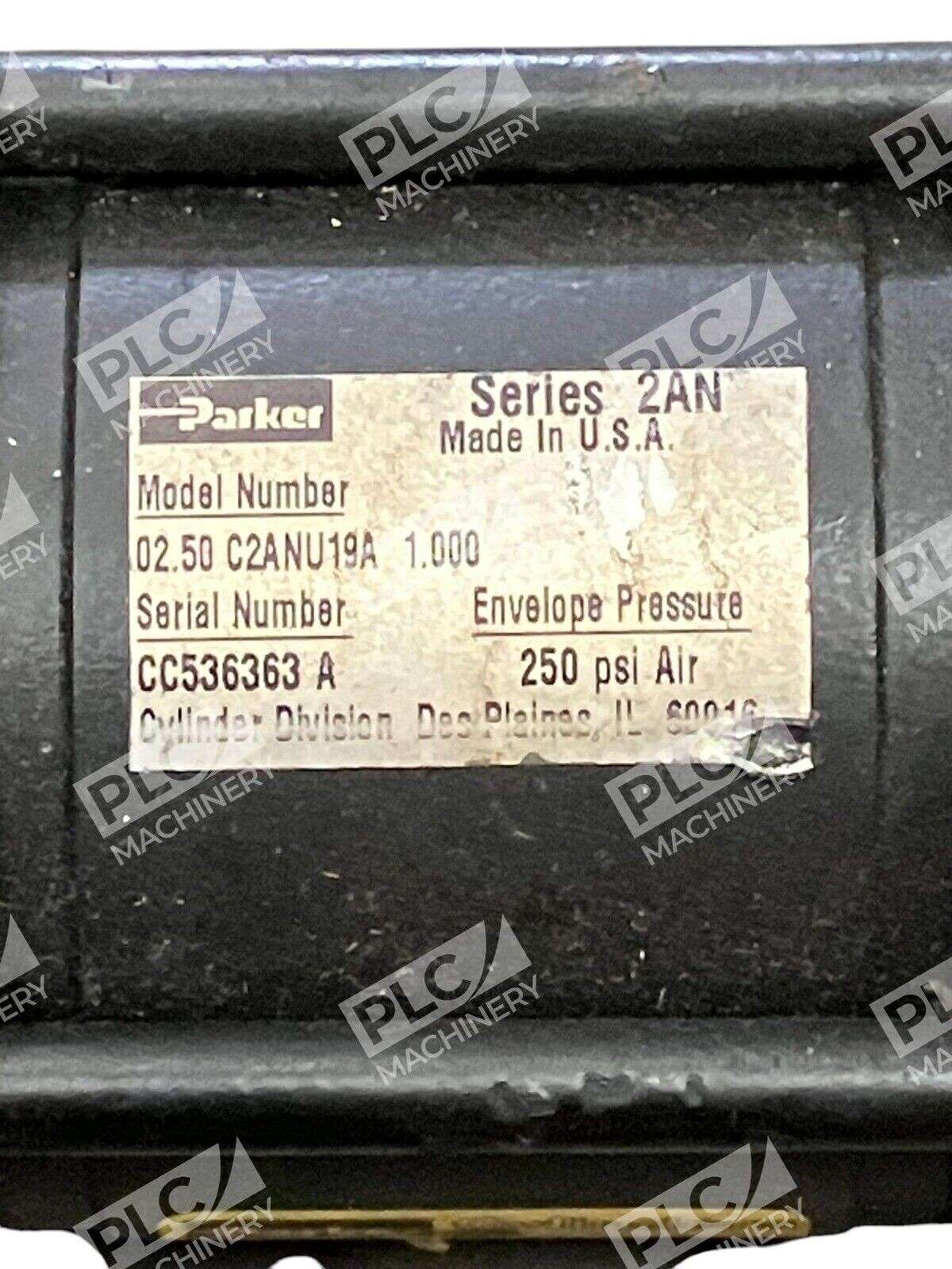 Parker Series 2AN 250PSI Pneumatic Cylinder 02.50 C2ANU19A 1.000 - Image 3