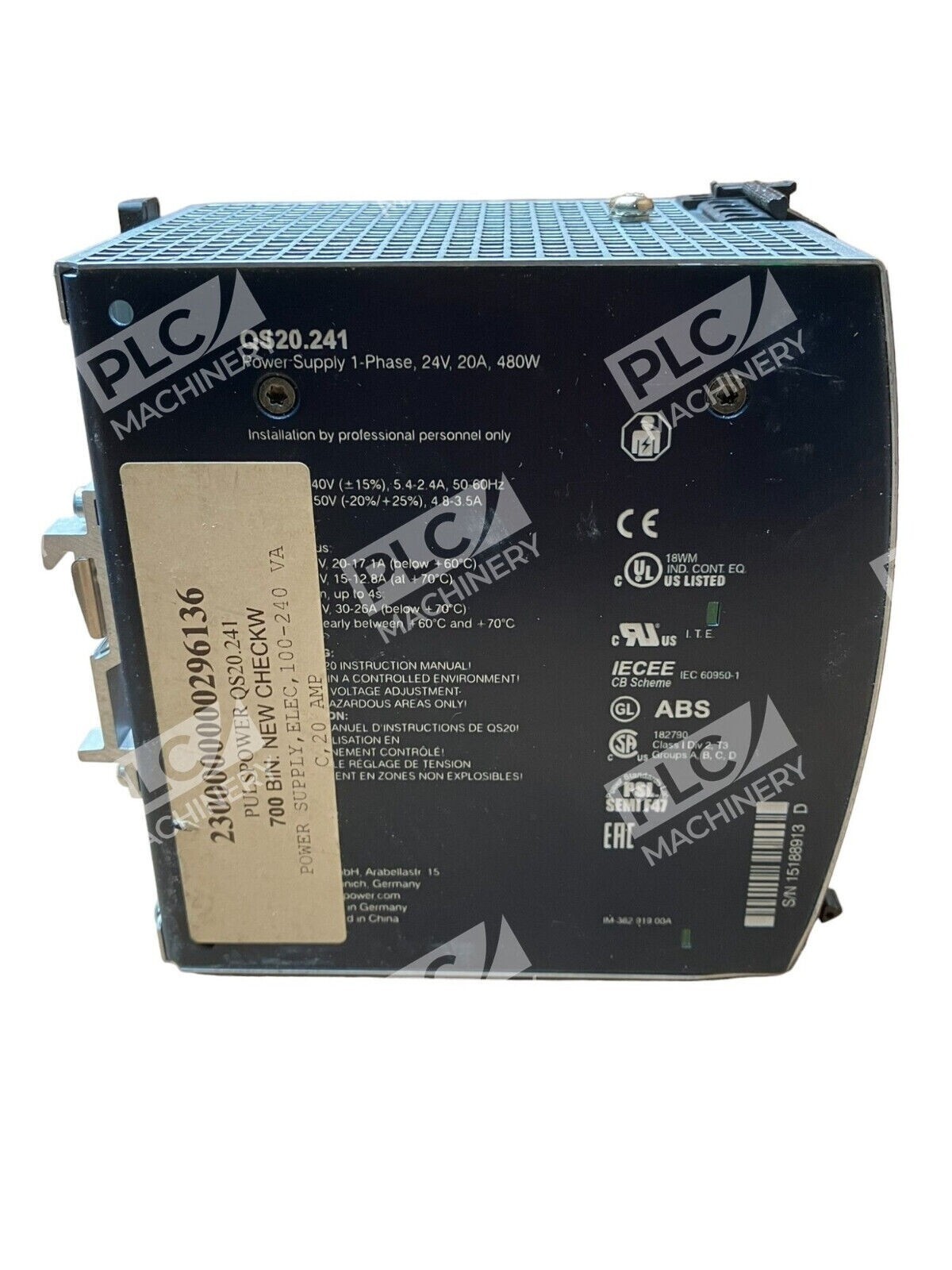 Puls Dimension QS20.241 Power Supply 1-Phase 24V 20A 480W - Image 3
