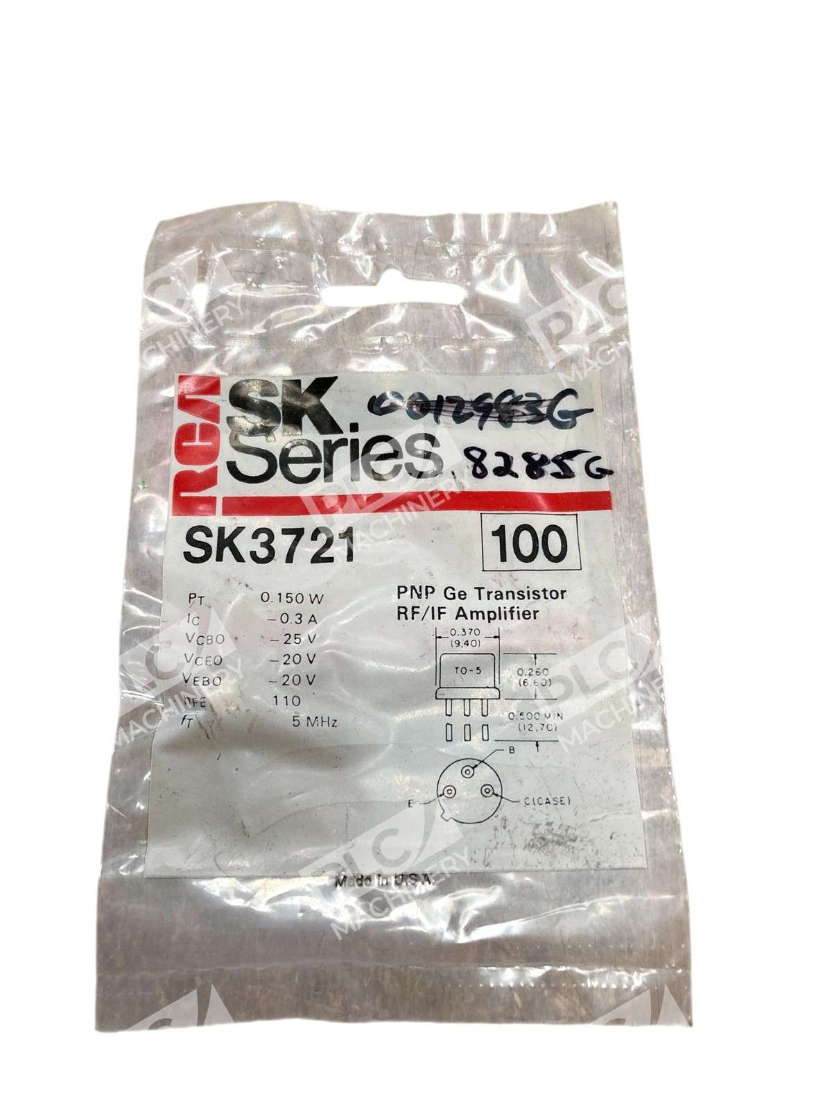RCA SK3721 PNP Germanium Transistor TO-5 RF/IF Amplifier NTE100 Equivalent