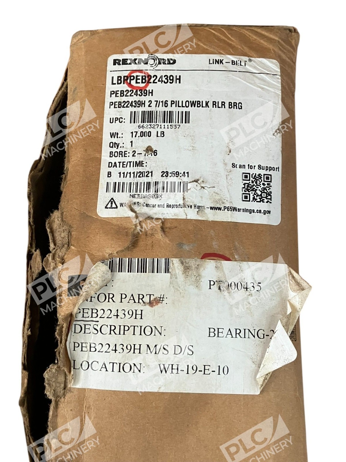 Rexnord 2-7/16" LBPPEB22439H Link-Belt Pillowblock Roller Bearing PEB22439H - Image 4