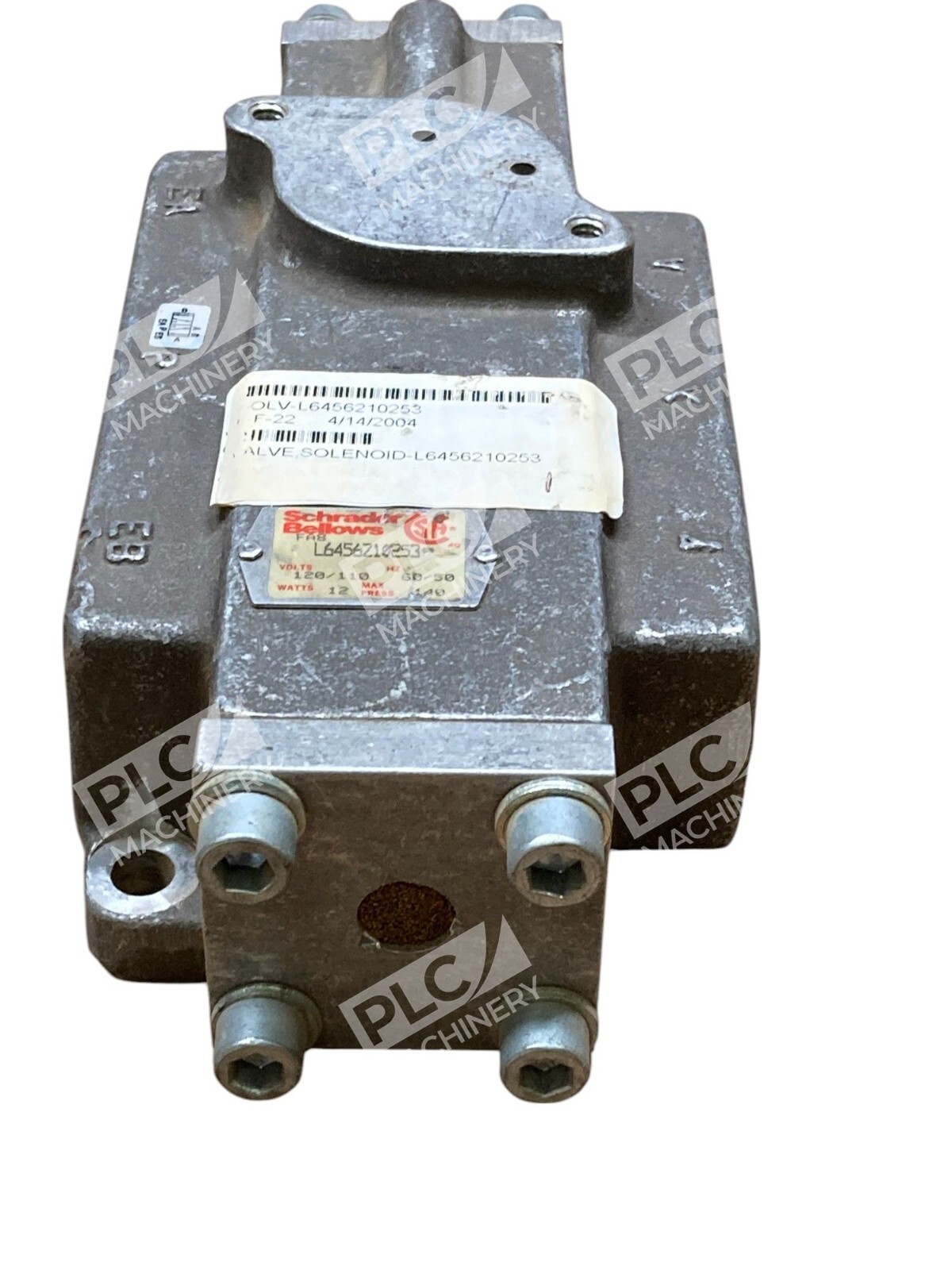 Schrader Bellows Parker 12W 120/110V 60/50Hz 140PSI Solenoid Valve L6456Z10253