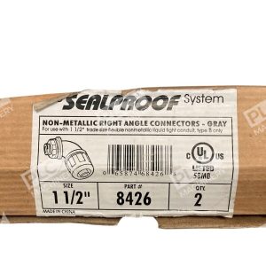 Sealproof System 1-1/2" Gray Non-Metallic Right Angle Connectors 8426 (Box of 2)