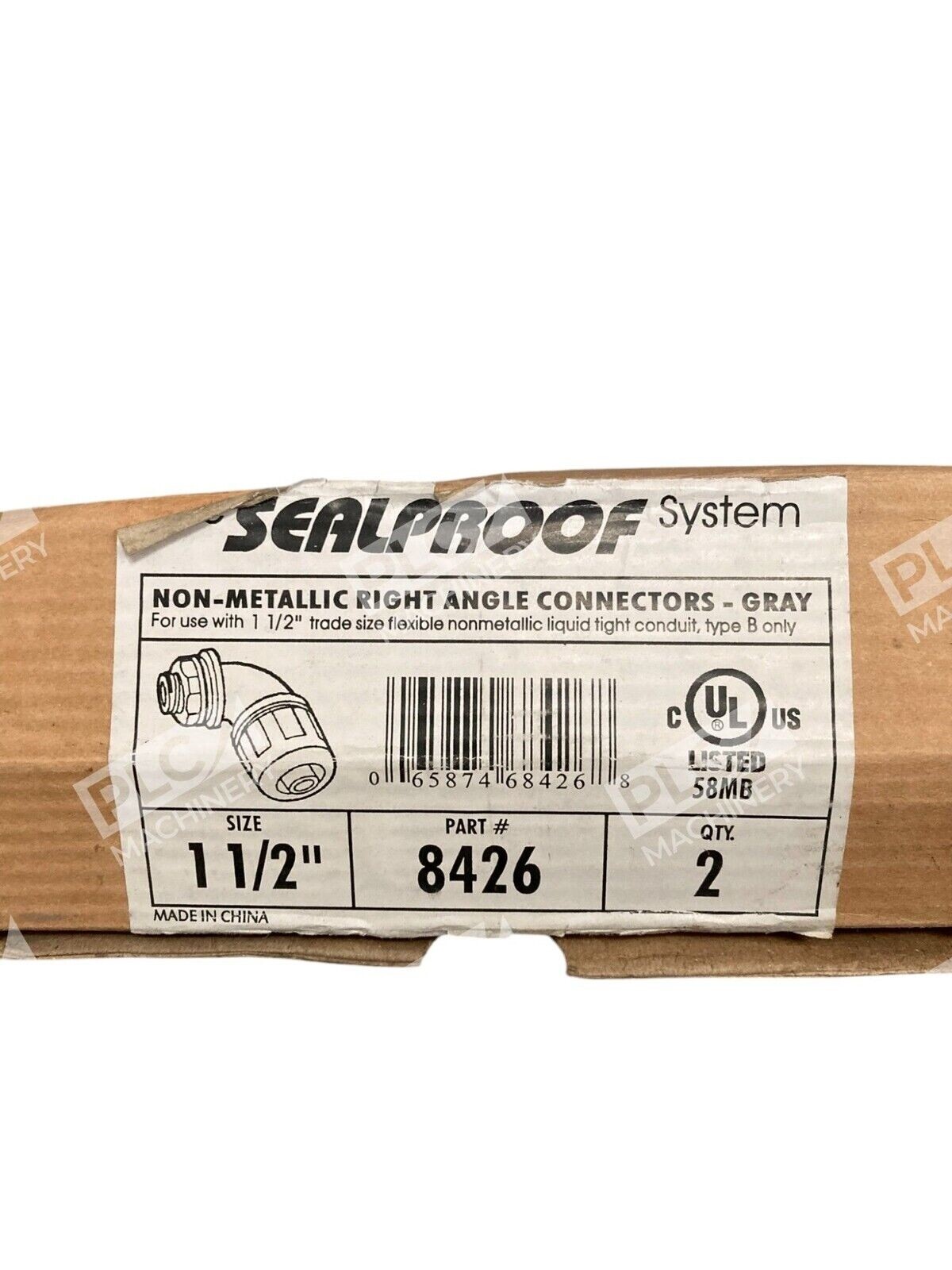 Sealproof System 1-1/2" Gray Non-Metallic Right Angle Connectors 8426 (Box of 2)