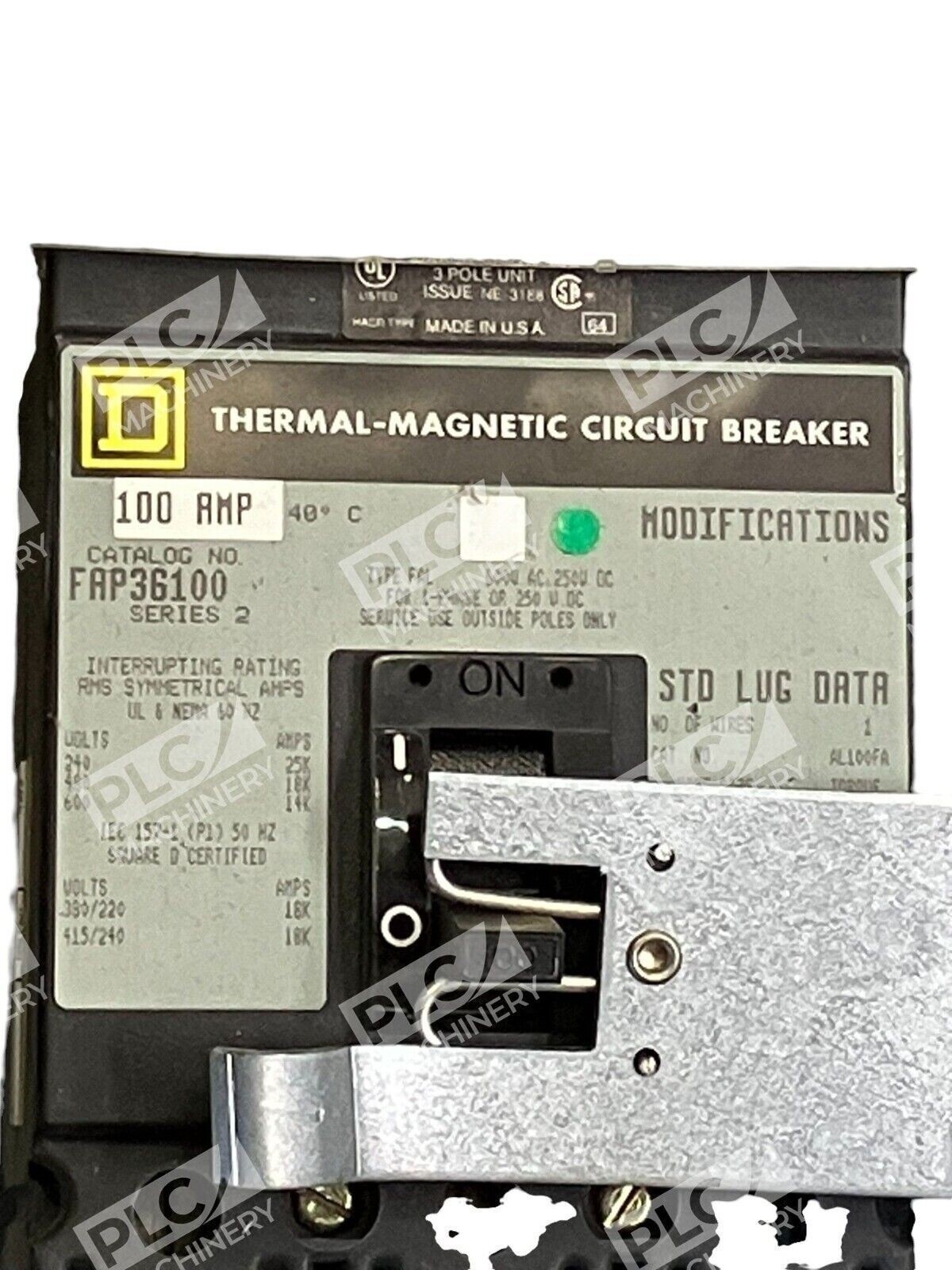 Square D I-Line Circuit Breaker Plug-In-Unit PFA-100GN w/ FAP36100 - Image 6