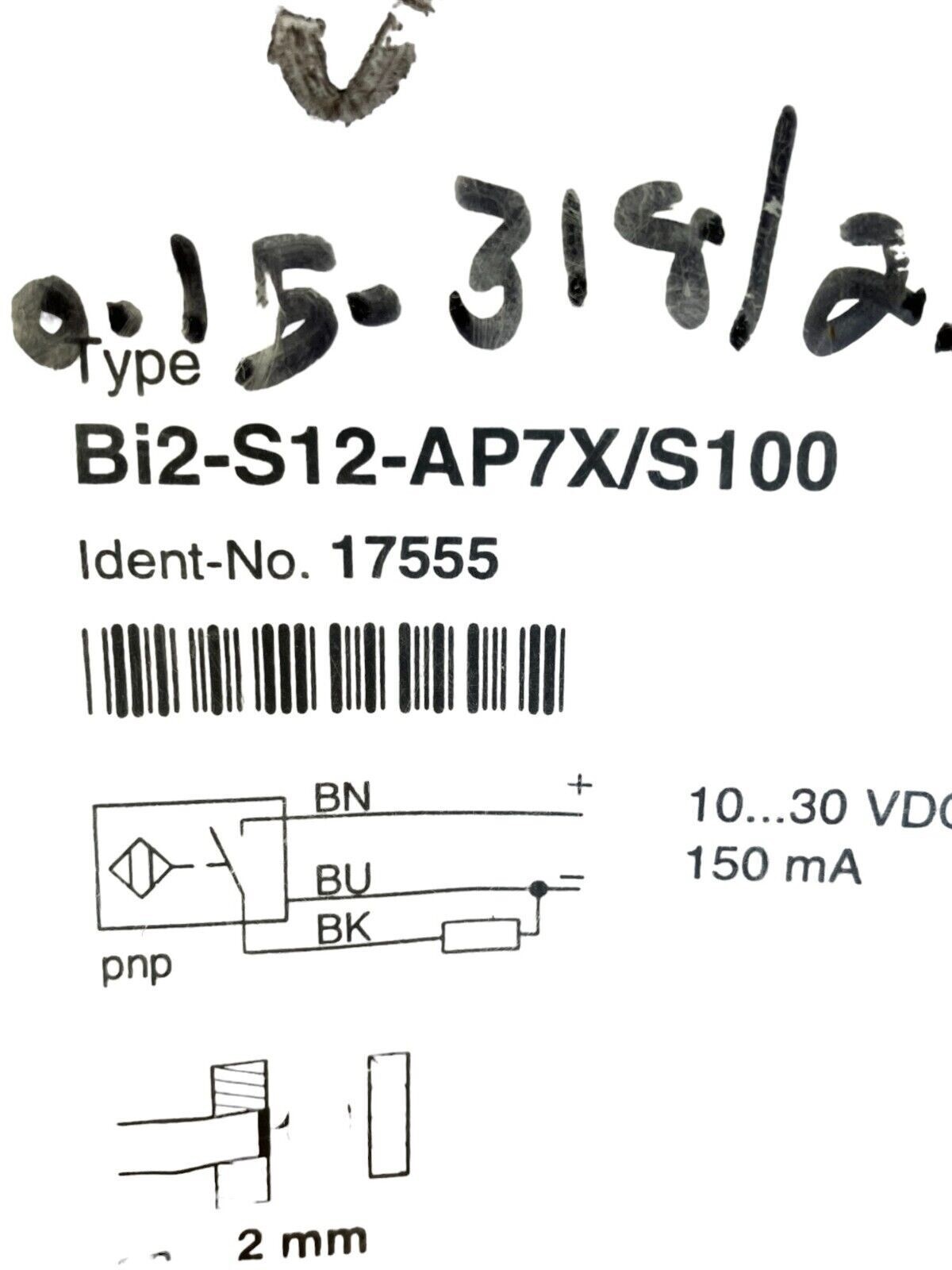Turck Bi S12-AP7X/S100 Embeddable Inductive Sensor - Image 3