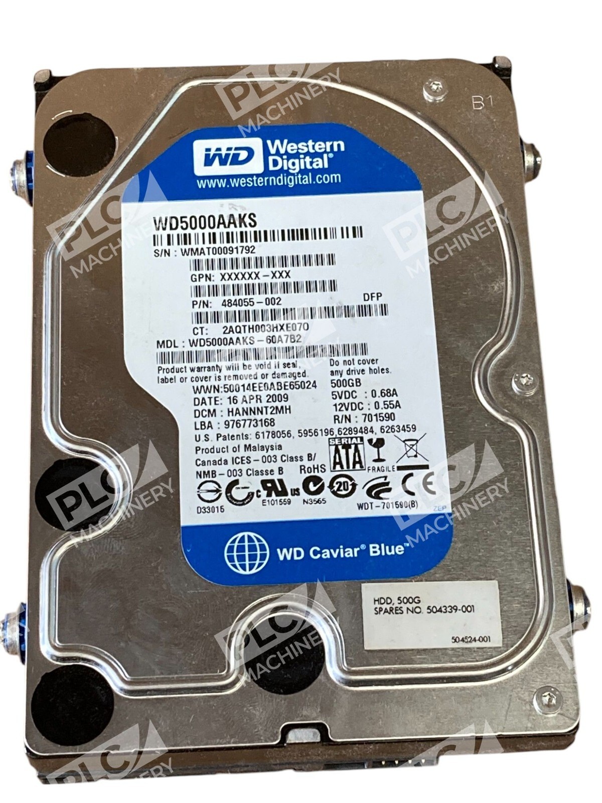 Western Digital WD 484055-002 60A7B2 500GB 3.5" Hard Drive WD5000AAKS