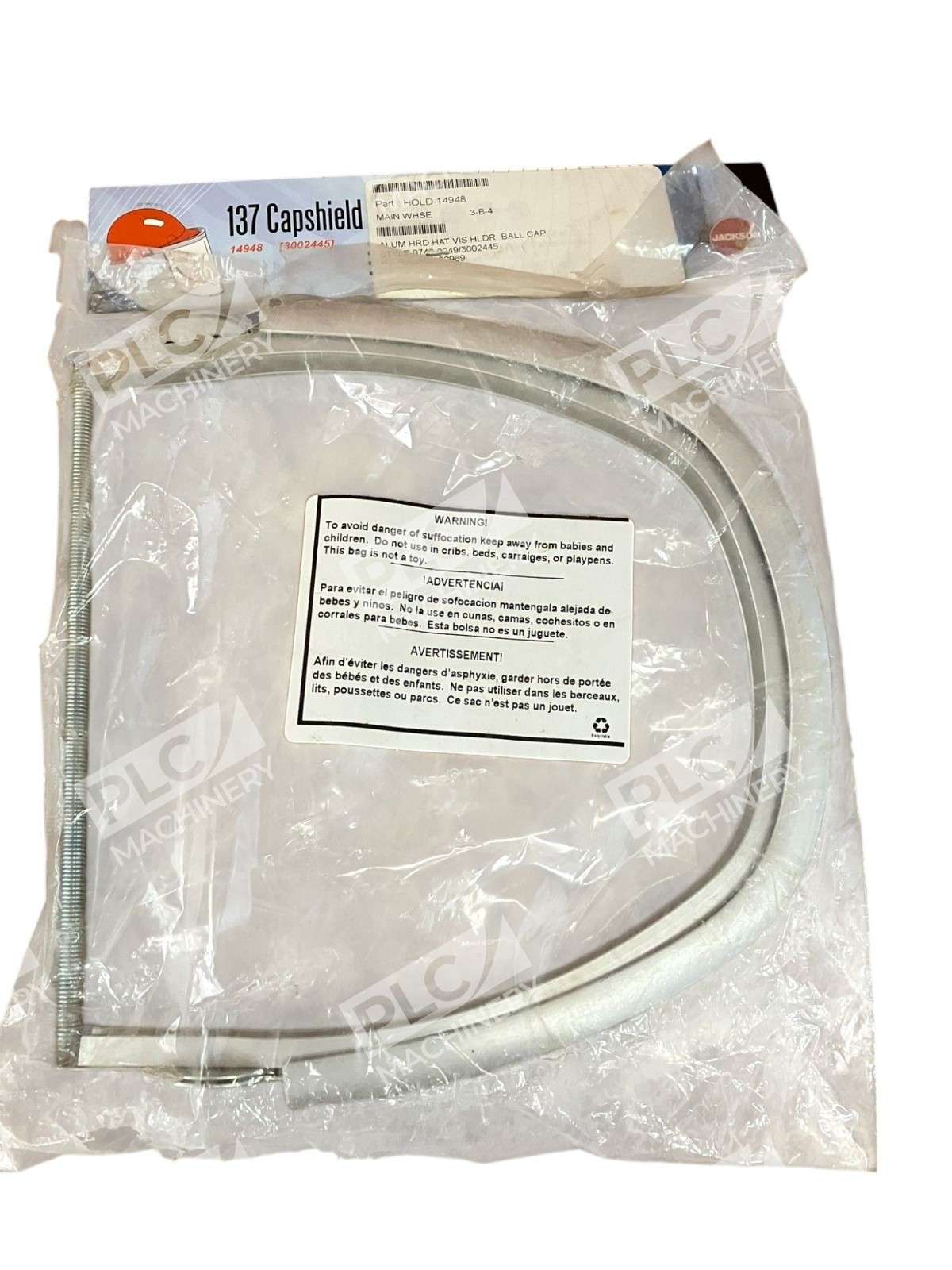 137 Capshield Jackson Safety 3002445 Aluminum Hard Hat Visor Holder 14948