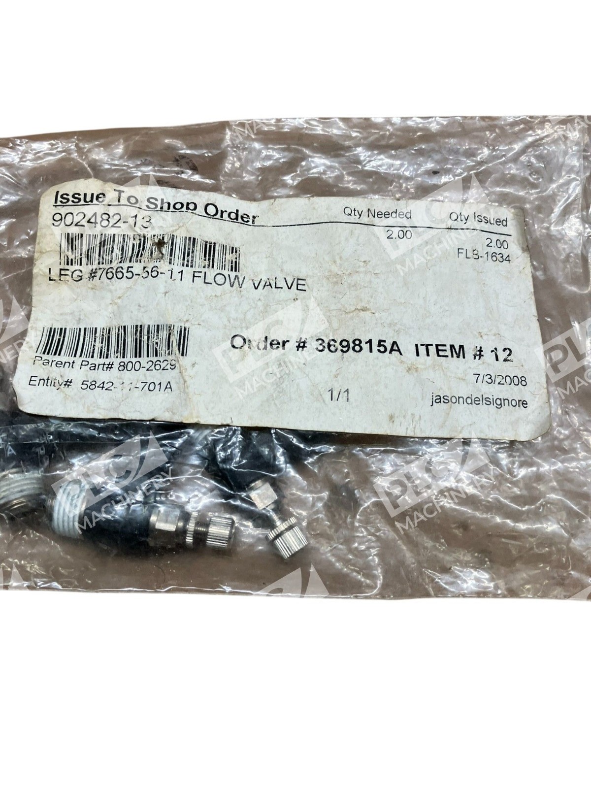 7665-56-11 Flow Control Valve Regulator Assembly Pack of 3 - Image 3